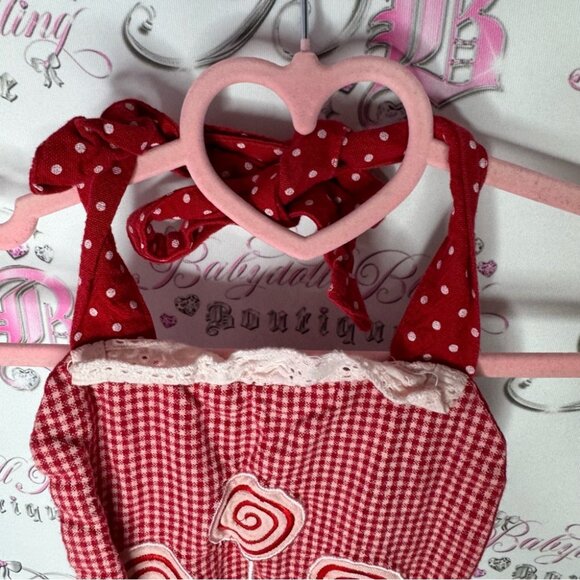 Funny valentine apron baking cooking kitchen Sweet Shoppe Red and White Apron - Picture 10 of 11